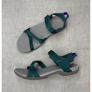 Teva Verra Sandals Deep Teal Gray Hiking Water Shoes Strappy Gorpcore Women's 8